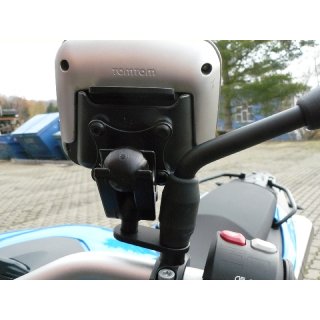 TOMTOM Rider 1-3 / GARMIN Zumo Navihalter Kugelflex® mit Spiegelhalter