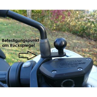 9,0 cm Pleuel 20mm Kugelkopf Motorrad Rückspiegel Spindelloch Feste  Halterung mit Stativadapter & Schraube für GoPro HERO9 Schwarz / HERO8  Schwarz /
