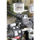 GoPro / WiFi Alu Halter doppelt Kugelflex® zur Montage am Rückspiegel