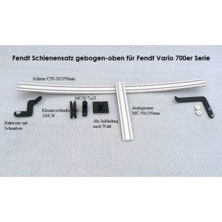 Fendt-Schienensatz <<gebogen-oben>> Alu Kugelflex® für Fendt Vario 700er Serie, 313Bj.23