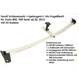 Fendt-Schienensatz <<gebogen>> Alu Kugelflex® für Fendt Vario 800, 900er Serie X5 Kabine