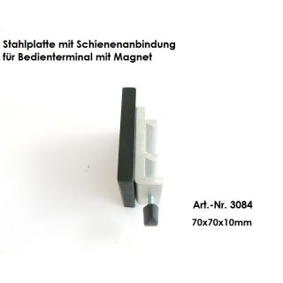 Stahlplatte Kugelflex® mit Schienenanbindung  für Magnet