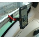 Edelstahl Smartphone /Handy Halter Querbefestigung Kugelflex® mit Anbindung MC Schiene / Schnellklemmhebel