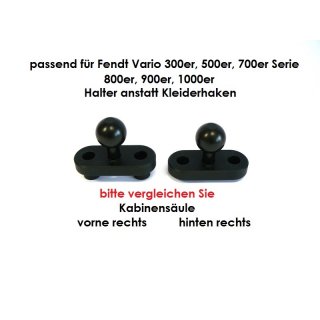 Fendt Kugelflex® Alu Halter 1Zoll Kugel (ersetzt Kleiderhaken) an der Kabinensäule