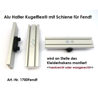Fendt Bedienpanel /Terminal Alu Halter Kugelflex® mit Schiene / ersetzt Kleiderhaken, vorne- hoch