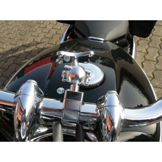 TomTom Rider 1-3 / GARMIN Zumo Navihalter Kugelflex®  chrom mit Lenkerschelle
