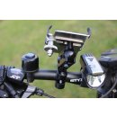 Edelstahl Smartphone Halter Querbefestigung Kugelflex® zur Montage am Bügel/Rohr Ø14-30 mm