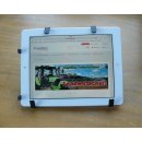 Edelstahl Universal-Halter Kugelflex® für iPad / Tablet / Bildschirm 240 x 154-214 mm