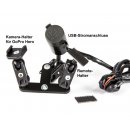 Stromversorgung mit 3-fach (GoPro/WiFi/USB) Alu Halter...