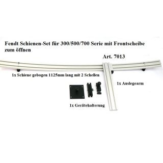 Fendt-Schienensatz <<gebogen>> Alu Kugelflex® für Fendt Vario 300/500/700 Serie mit Frontscheibe u. Tür rechts zum öffnen  ab Bj. 2022