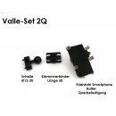 Valle on Tour Set2Q - Edelstahl Smartphone/Handy Halter Kugelflex® Querbefestigung zur Montage am Bügel 1- Breite: 70-85 mm 75