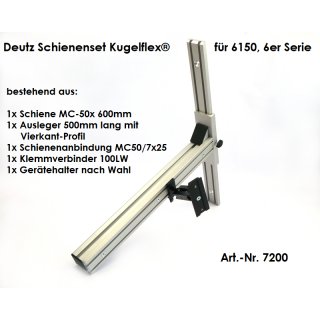 Deutz Schienen-Set Alu Kugelflex® für Deutz 6150 6er Serie 3083- Stahlplatte 70x70x10 für Magnet