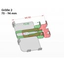 Edelstahl Smartphone- / Handyhalter Kugelflex® Querbefestigung 2- 75-94 mm