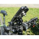 Edelstahl Smartphone/Handy Halter Kugelflex® zur Montage am Bügel / Rohr 14-30 mm 1- 73 x 124-155 mm 100-M6