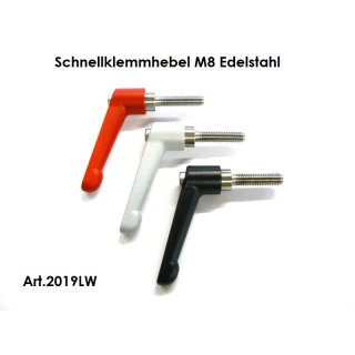 Schnellklemmhebel / verstellbarer Klemmhebel M8 Edelstahl rot
