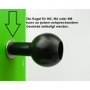 Bedienpanel / Terminal Halter Alu Kugelflex®  Starterset1 mit Anbindung Kugel 3083- Stahlplatte Kugelflex® mit Kugel  für Magnet M5