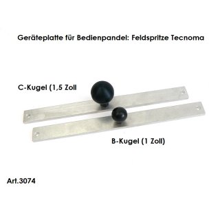 Alu-Platte Kugelflex® mit Kugel für Feldspritze Tecnoma 6 x 25 x 295 C-Kugel (1,5 Zoll)