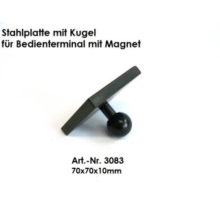 Stahlplatte Kugelflex® mit Kugel für Magnet C-Kugel (1,5 Zoll)