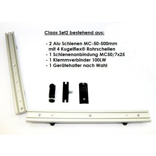 Claas-Set2 Kugelflex® für Anbindung am Rohrbügel 3085- Platte 150x110x5 mm, Lochbild 140x70mm John Deere Rundballenpresse C-Kugel (1,5 Zoll)