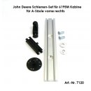 John Deere Alu Schienen-Set Kugelflex® für John Deere 6195M, M-Kabine vorne rechts 3087- Alu Platte 120x30 mm, Lochabstand 90 mm z.B. Pöttinger Ladewagen B-Kugel (1 Zoll)