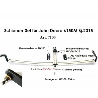 John Deere Schienen-Set Alu Kugelflex® für John Deere 6150M Bj. 2015 3071- Universal Platte 6x25x95 C-Kugel (1,5 Zoll)