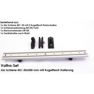 Valtra-Set Kugelflex® für Anbindung am Rohrbügel 3083- Stahlplatte 70x70x10 f. Magnet B-Kugel (1 Zoll)