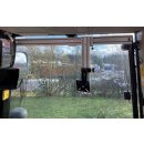Schienen-Set1 für Massey Ferguson, z.B. für Modelle 7718S, 6714S und 5710S, mit Schiene 750 mm lang 3077 - Alu-Platte Kugelflex® 80x75x5 mm, Lochbild 45-65 (quadratisch) für Rauch, Kuhn Rundballenpresse, Krone C-Kugel (1,5 Zoll)