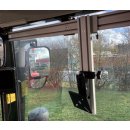 Schienen-Set1 für Massey Ferguson, z.B. für Modelle 7718S, 6714S und 5710S, mit Schiene 750 mm lang 3077 - Alu-Platte Kugelflex® 80x75x5 mm, Lochbild 45-65 (quadratisch) für Rauch, Kuhn Rundballenpresse, Krone C-Kugel (1,5 Zoll)