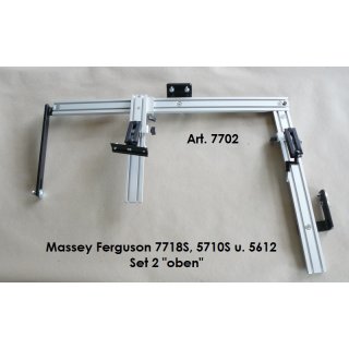 Schienen-Set2 für Massey Ferguson, z.B. für Modelle 7718S, 6714S, 5612 und 5710S, mit Schiene 750 mm/500 mm lang 3086 - Alu-Platte Kugelflex® für APV Steuermodul und John Deere Greenstar 4220 B-Kugel (1 Zoll)