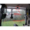Schienen-Set2 für Massey Ferguson, z.B. für Modelle 7718S, 6714S, 5612 und 5710S, mit Schiene 750 mm/500 mm lang 3086 - Alu-Platte Kugelflex® für APV Steuermodul und John Deere Greenstar 4220 B-Kugel (1 Zoll)