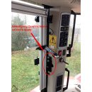 Schienen-Set2 für Massey Ferguson, z.B. für Modelle 7718S, 6714S, 5612 und 5710S, mit Schiene 750 mm/500 mm lang 3086 - Alu-Platte Kugelflex® für APV Steuermodul und John Deere Greenstar 4220 B-Kugel (1 Zoll)