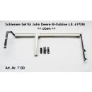John Deere Alu Schienen-Set Kugelflex® für M-Kabinen <<oben>> z.B. 6195M Bj. 2019 3087- Alu Platte 120x30 mm, Lochabstand 90 mm z.B. Pöttinger Ladewagen B-Kugel (1 Zoll)