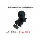 Alu Schienenanbindung für MC-50 Schiene B-Kugel 1 Zoll