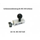 Alu Schienenanbindung für MC-50 Schiene B-Kugel 1 Zoll