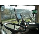 Fendt-Schienensatz <<gebogen>> Alu Kugelflex® für Fendt Vario 800, 900er Serie X5 Kabine Bj. 2008-2021 3078- Alu Halter Kugelflex®  mit Kugel f. Bedienterminal Amazone/Rauch B-Kugel (1 Zoll)