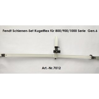 Fendt-Schienen-Set <<gebogen-mitte>> Alu Kugelflex® für Fendt Vario 800, 900,1000 Serie Gen6 3089- Alu Platte 120x120 mm / Lochbild 100x100 mm C-Kugel (1,5 Zoll)