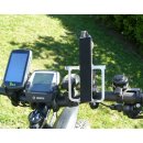 Edelstahl Smartphone/Handy Halter Kugelflex® zur Montage am Bügel / Rohr 14-30 mm 3- 84 x 140-180 mm 100
