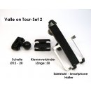 Valle on Tour Set2 - Edelstahl Smartphone/Handy Halter Kugelflex® zur Montage am Bügel 2- 77 x 140-180 mm  100-M6  für R1300GS