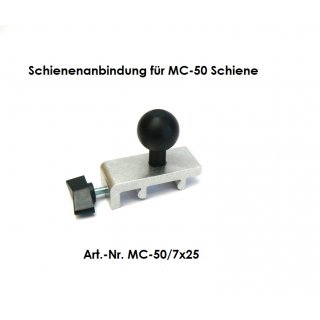 Alu Anbindungsstück für MC50/7 x 25 mit Kugel