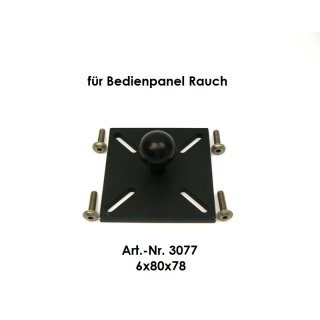3077- Alu Platte 6x78x80 Rauch, Lochbild 45-65 mm (quadratisch)