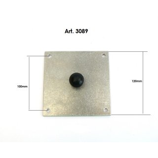 3089- Alu Platte Kugelflex® 120x120 mm, Lochbild 100x100 mm