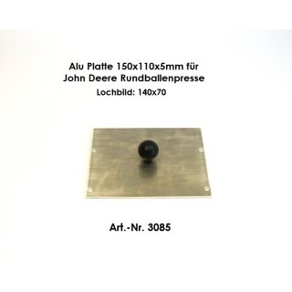 3085- Alu Platte 150x110x5, Lochbild 140x70 mm für John Deere Rundballenpresse