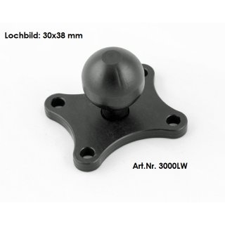 3000LW- Alu Platte Kugelflex® mit Kugel LW Lochbohrung 30x38mm