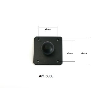 3080 - Alu-Platte 60x60mm, Lochbild 40x45 mm