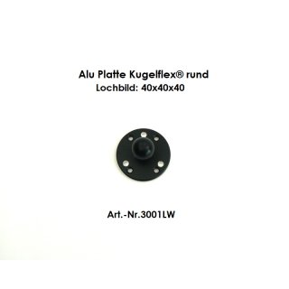 3001LW- Alu Platte rund, Lochbild 40x40x40 mm