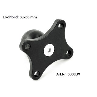 3000LW- Alu Platte Kugelflex® mit Kugel LW Lochbohrung 30x38 mm